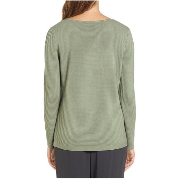 Eileen Fisher Sea Green Crewneck Tencel Sweater S Small - Picture 2 of 9